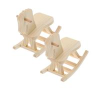 HEMOTON 2 Kit Cavallo Dondolo Legno da Assemblare e Dipingere Miniatura Sicura Educativo e Decorazione per Casa e Scuola