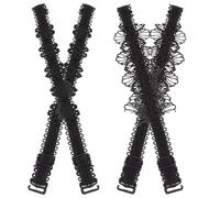 HEMOTON 2 paia Cinturini Elastici per Tacchi da Donna Antiscivolo Design in Pizzo Elegante Mantieni Tallone Fermo per Camminare e Ballare senza Scivolare Compatibili con Vari Modelli di