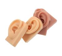 HEMOTON 2 paia Modelli Orecchio Silicone Realistici Sinistro e Destro Flessibili per Pratica Piercing e Formazione Anatomia Uso Multiplo