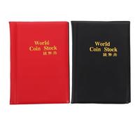HEMOTON 2 Pezzi Album per Monete da Collezione 120 Tasche, Design Portatile in Pvc e Pu, Stile Minimalista Elegante per Collezionisti di Numismatica