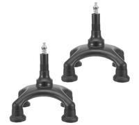 HEMOTON 2 Pezzi Base per Bastone a Punte Nero in Ferro e Abs Design Rotante 360°, Facile da Installare e Antiscivolo per Bastoni da Passeggio per Anziani