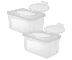 HEMOTON 2 Pezzi Dispenser per Salviettine in Pp da 1850ml Coperchio Antipolvere, Design Ergonomico per Uso una Mano, Contenitore Ricaricabile per Salviette per Ragazzo Ragazza in Casa