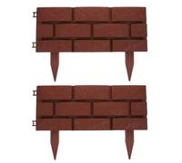 HEMOTON 2 Pezzi Esterno Resistente alle Intemperie con Effetto Pietra Design Stile Picket Fence per Aiuole e Percorsi Esterni