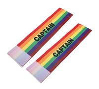 HEMOTON 2 pezzi Fascia Capitano Calcio Regolabile Bracciale Elastico Ampio Arco Iris per Adulti e Giovani Band Leadership per Partite e Allenamenti Calcio Basket Rugby