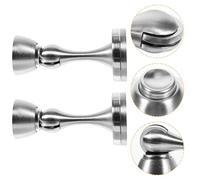 HEMOTON 2 Pezzi Fermaporta Magnetico in Acciaio Inox, Argento, Semplice | Casa e Azienda, Montaggio a Pavimento o Parete, Protegge la Maniglia, Confezione