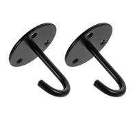 HEMOTON 2 Pezzi Gancio Soffitto in Acciaio Inox Nero, Stile Retro | Gancio Altalena, Uso Bagno e Soggiorno, Superficie Liscia, Stabile e Leggera, per Appendiabiti e Grucce