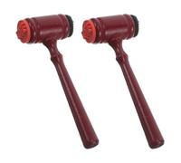 HEMOTON 2 Pezzi Mini Martello da Giudice in Legno con Timbro Creativo per Diario Scrapbooking e Gioco di Ruolo Stampa Chiara e Portatile per Scuola e Ufficio