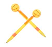 HEMOTON 2 Pezzi Penna a Sfera Creativa Tema Basket Punta Retrattile e Design a Palla Rotante in Abs Giallo, per Scuola e Ufficio per Appassionati di Basket