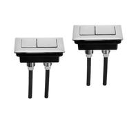 HEMOTON 2 Pezzi Pulsante Rettangolare per Scarico Wc ABS Doppio, Ricambio | Doppio Scarico, Asta Tagliabile, Resistenza All'invecchiamento, Design , Pezzo per Cassetta