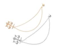 HEMOTON 2 Pezzi Set 2 Spille da Bavero Bilancia in Metallo Catena a Nappina, Accessori da Uomo per Abiti Eleganti e Matrimonio, Spilla Vintage Simbolo di Giustizia e Uguaglianza per