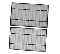 HEMOTON 2 pezzi Vassoi Porta Cinturini Orologio in Ecopelle con Interno in Velluto Organizer Rettangolare Protettivo per Braccialetti e Cinturini Elegante Supporto Espositore per Polsi