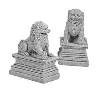 Hemoton 2 Pz Mini Guardiano Pietra Leone Figurine Stile Cinese Fu Foo Cani Statue Coppia ardening Leone Figurina Feng Shui Decor