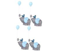 HEMOTON 2 Set Ornamenti Per Bambole Di Elefanti Nozze Compleanno Torta Giocattolo Figurina Statua Animale Da Tavolo Topper Per Cupcake A Forma Di Elefante Resina 2 Pezzi * 2