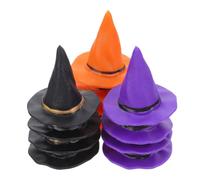 HEMOTON 24 Pezzi Mini Cappelli da Strega Cappelli per Bottoni di Bottiglie di Vino Decorazioni per Feste di Halloween Accessori per Case per Bambola e Artigianato Manuale