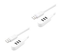 HEMOTON 2pezzi Multi-funzione Hub Estensione Cavo Caricatore Multi-port Per Notebook e Desktop Design Compatto e Portatile Bianco