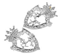 HEMOTON 2pezzi Spilla Tema Cavallo Vintage Distintivo Scudo con Pietre Spilla da Bavero Forma di Animale per Uomo e Donna Cappotto Abito Cravatta Cappello e Accessori Fai da Te