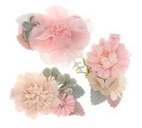 HEMOTON 3 pezzi Fermagli per Capelli Bambina con Fiori e Perle Finte Clip Capelli per Neonata e Ragazza Accessori Colorati per Fotografia e Occasioni Speciali