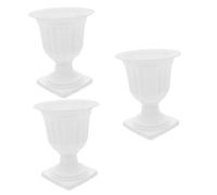 HEMOTON 3 Pezzi Fioriera Decorativa Romana in Plastica con Base Stabile Fioriera Vintage per Esterno e Contenitore per Piante Artificiali e Naturali per Matrimoni e Resistente e
