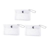 HEMOTON 3 pezzi Portamonete Donna Mini Trasparente in PVC con Chiusura Pressione da Resistente e Leggero per Uso Quotidiano e Regalo Elegante