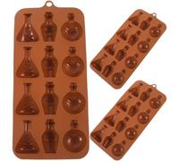 HEMOTON 3 Pezzi Stampo in Silicone per Halloween a Forma di Bottiglia di Vino, Facile da Pulire, Multiuso per Cioccolatini e Dolci, per Baking e Home DIY