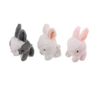 HEMOTON 3 Portachiavi Coniglio Peluche Mini Morbido Furry Bunny Decorazione Compleanno Shower Zaino Ragazze