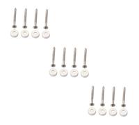 HEMOTON 3 Set Di Boccole Per Giunti Del Manico Della Chitarra E Del Basso Viti Metalliche Facili Da Usare Per Parti Di Chitarra Elettrica Gv01 Argento 4 Pezzi * 3