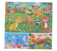 HEMOTON 3 set Puzzle in Legno Educativo per Tema Animali Cartoon Gioco Interattivo per Sviluppo Cognitivo e Manuale Sicuro e Resistente per Prima