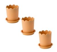 HEMOTON 3 Set Vaso di Fiori Rosa fioriere vasi da Giardino Alto pentola Piante di Piante fioriera in plastica Vaso per piantare plastica del Vaso di Fiori Orange