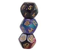 HEMOTON 3pezzi Dadi Numerici Astrologici Facce Dadi Divinatori Delle Numerate Dei Segni Zodiacali Per Giochi Carte Dei Tarocchi e Divinazione