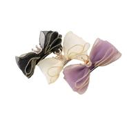 HEMOTON 3pezzi Fermaglio Per Capelli Forma Di Fiocco Decorazione Corona Fermaglio Per Fiocco in Rete Accessori Per Capelli Per Ragazze