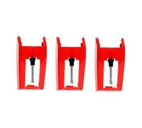 HEMOTON 3pezzi Puntine Ricambio Per Giradischi Per Punta Conica Rosso Facile Da Installare Senza Attrezzi Per Eccellente Qualità Del Suono e Forte Capacità Tracciamento