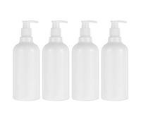 HEMOTON 4 Bottiglie da 500 Ml di Lozione Vuote Bottiglie di Pompa Ricaricabili Bianche Bottiglie di Liquido per Dispenser di Olio Essenziale (Pompa Bianca)