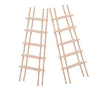 HEMOTON 4 Miniature Dollhouse Ladder Mini Wooden Straight Ladders For Dollhouse Scene Decoration Lightweight And Portable Compatible With Various Themes Sturdy And Safe For Creative