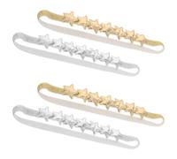 HEMOTON 4 pezzi Cerchietti per Bambina con Stella Cinque Punte da Elastici Antiscivolo per Neonate Accessori Capelli Morbidi e Sicuri per Attività all Aperto e Giochi