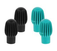 HEMOTON 4 Pezzi Copri Punte Bacchette Silicone per Batteria Silenziatore Percussioni per Pratica Silenziosa Protezione Punte e Tamburi Facili da Trasportare Colori Nero e Verde Oceano