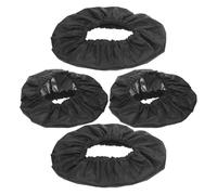 HEMOTON 4 Pezzi Copriruota Passeggino in Poliestere Nero Leggero e Altamente Compatibile, Protezione per Ruote Infantili per Giornate Piovose e Ventose, Dimensioni 27x13 Cm
