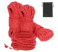 HEMOTON 4 Pezzi Corda Riflettente per Tenda 10m in Nylon 4mm con Sacchetto Portaoggetti, Regolabile e Resistente per Campeggio e attività Outdoor