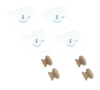HEMOTON 4 Pezzi Ganci Adesivi da Muro con Perni in Legno per Cappelli | Legno e Pvc, Design Antiscivolo e Autoadesivo, Installazione Semplice, per Casa Rurale e Bagno
