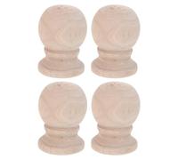 HEMOTON 4 Pezzi Hardwood Round Finial in Legno, Colonna di con Design a Zucca, per Case Residenziali e Aree Commerciali