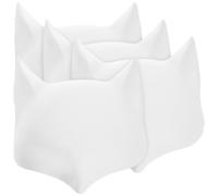 HEMOTON 4 Pezzi Maschera di Volpe Bianca in Pvc Opaco Vuota per Pittura Fai da Te, Comoda da Indossare per Cosplay e Attività Artistiche in Classe