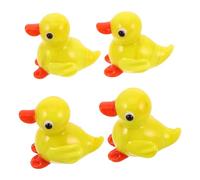 HEMOTON 4 Pezzi Statuetta di Anatra in Vetro Soffiato a Mano Set, Decorazione Pasquale e Miniature di Animali da Fattoria, Oggetti da Collezione per Terrari e Case delle Bambole