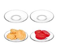 HEMOTON 4 Piattini Di Trasparente Piattini Da Tè Rotondo Tazza Da Caffè Di Piattini Piatti Di Stoccaggio Di Snack Per La Manutenzione Frutta Caffè E Tazze Da Tè