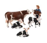 HEMOTON 5 Miniature Cattle Figurines Realistic PVC Cow Models For Interactive Learning And Home Decor Mini Farm Animal Toys For And Collectors