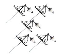HEMOTON 5 Pezzi Applique Da Parete Mini Casa Luci a Led in Miniatura Per Casa Delle Bambole Mini Lanterna Per Casa Delle Bambole Mini Luci Della Casa Black Acciaio Inox Più Abs