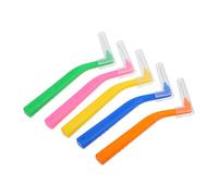 HEMOTON 5 Pezzi Spazzolini Interdentali a Forma di L per Apparecchi Ortodontici Setole Delicate Mini Spazzolino Curvo in Nylon e Acciaio Resistente per Pulizia Spazi Interdentali per