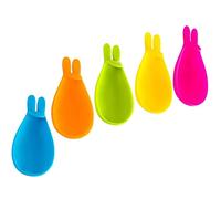 HEMOTON 5 Pezzi Tappetino Cucchiaio Da Tè Porta bustine Di Tè Poggia Sacchetto Infusore di Tè in Silicone Marcatore di in Silicone Ufficio Fascino Gel di Silice Tazza Di Coniglio
