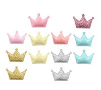 HEMOTON 50 Pezzi Toppe da Cucire Corona Glitterata Morbido, Applique Decorative Fai da Te per Abbigliamento, Borse e Accessori Personalizzati