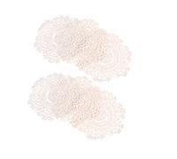 HEMOTON 6 Pezzi di sottobicchieri di Pizzo all'Uncinetto sottobicchieri di Cotone Fatti a Mano tappetini per Tazze Fatti a Mano tovagliette vuote tovagliette per la casa Ristorante Bar caffè (14 cm)