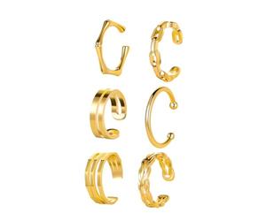 HEMOTON 6 Pezzi Orecchini a Clip Non Perforanti Donna, Cerchi Luminosi per Orecchio, Accessori Creativi Moda, Eleganti Polsini per Festa, Regalo Anniversario Natale Stile Casuale