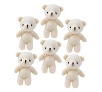 HEMOTON 6 pezzi Orsetti Mini Morbidi da Appendere Decorazione Fluffy per Zaini e Accessori Bambole Orsetto Cotone PP Leggeri e Facili da Trasportare per Casa e Regalo